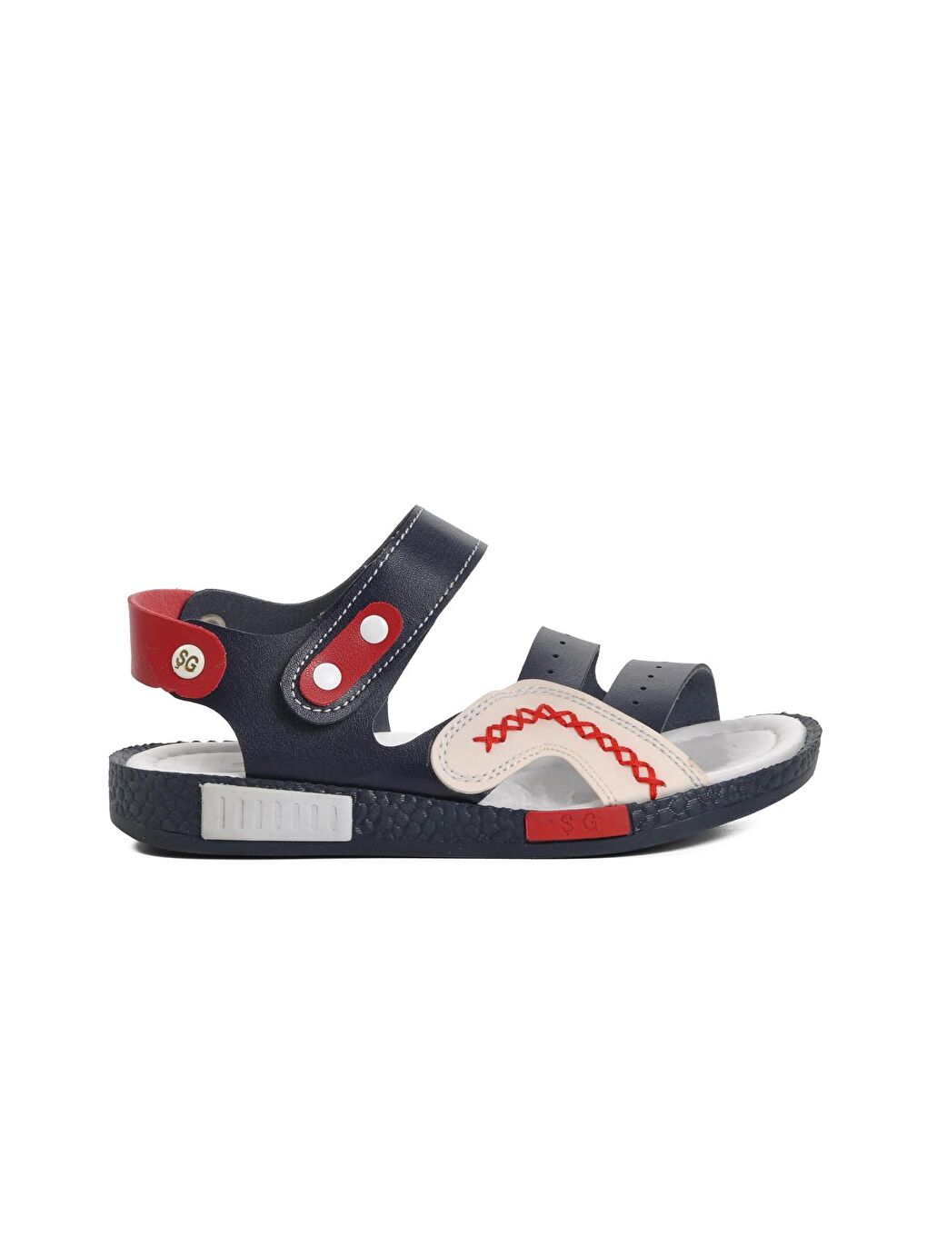 007 Lacivert-Bordo-Beyaz Erkek Çocuk Sandalet