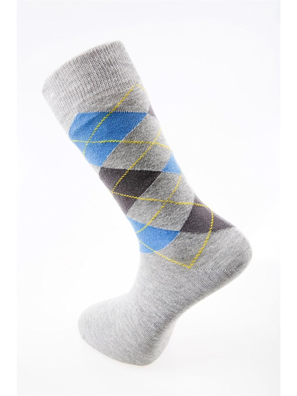 Turkuaz Baklava Desenli 5'li Erkek Soket Çorap Kutulu-2