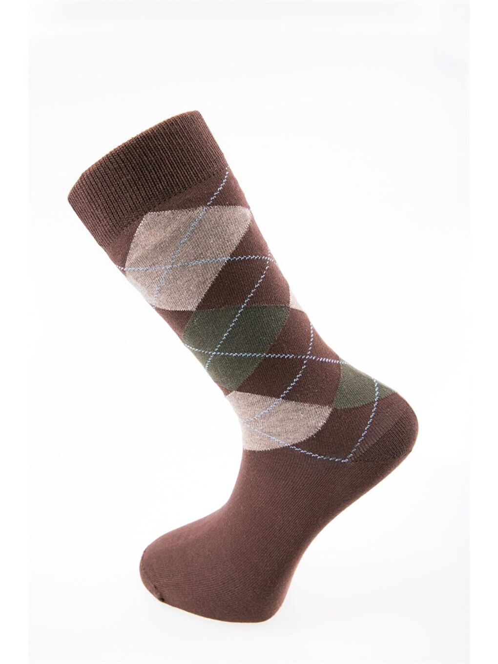 Turkuaz Baklava Desenli 5'li Erkek Soket Çorap Kutulu-3