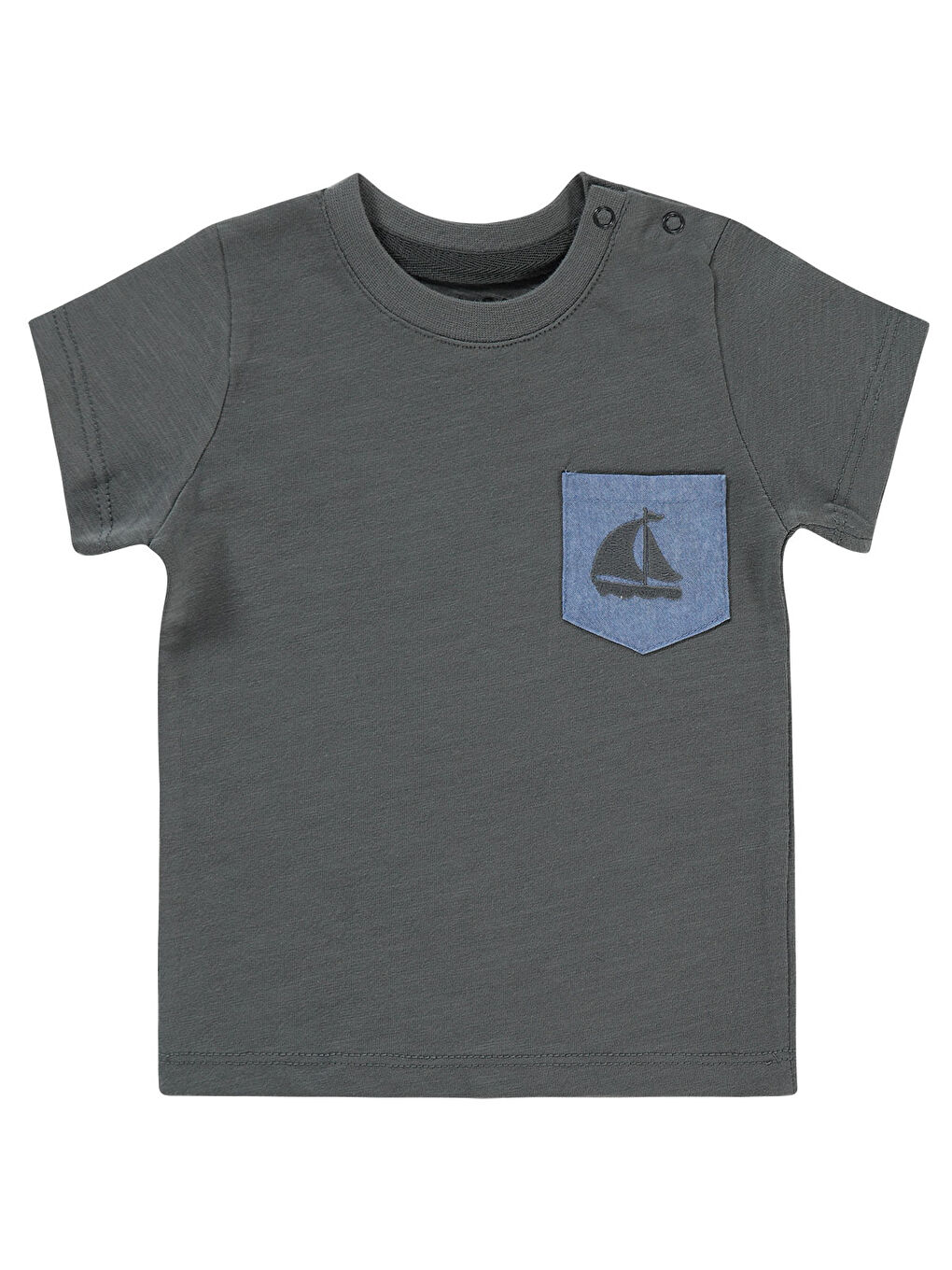 Gri Baby Erkek Bebek Tişört 6-18 Ay Füme