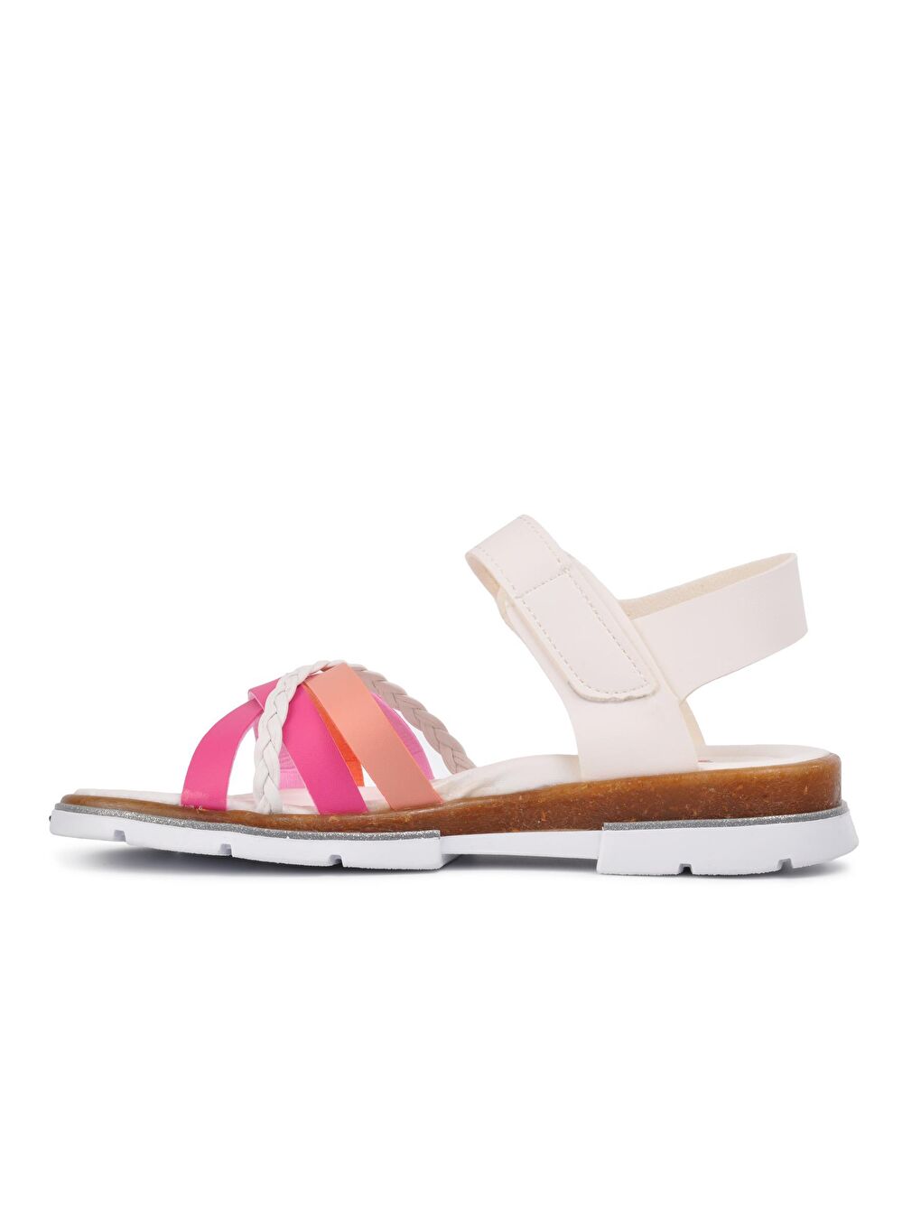 001 Beyaz-Pembe Kız Çocuk Sandalet-1