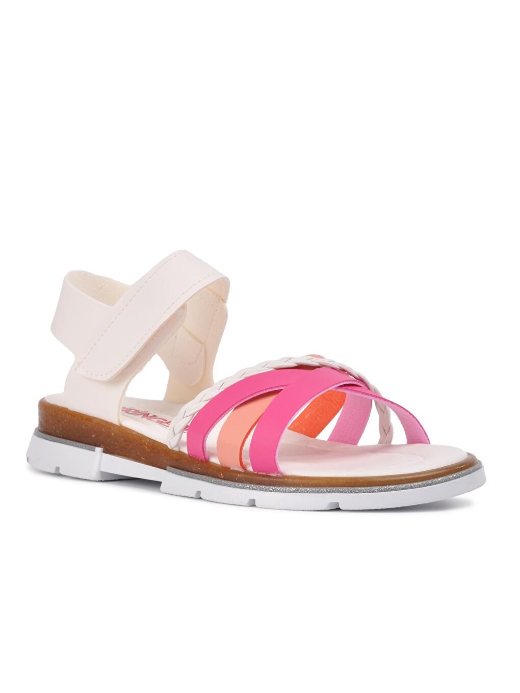 001 Beyaz-Pembe Kız Çocuk Sandalet-2
