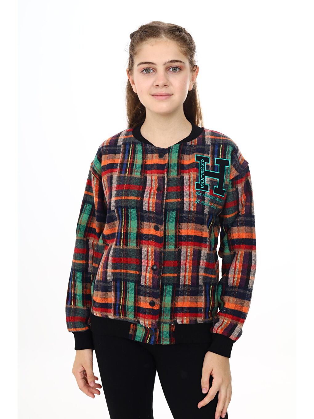 Siyah Kız Çocuk Kolej Tarz Kaşe Ceket 7 -13 Yaş Lx286