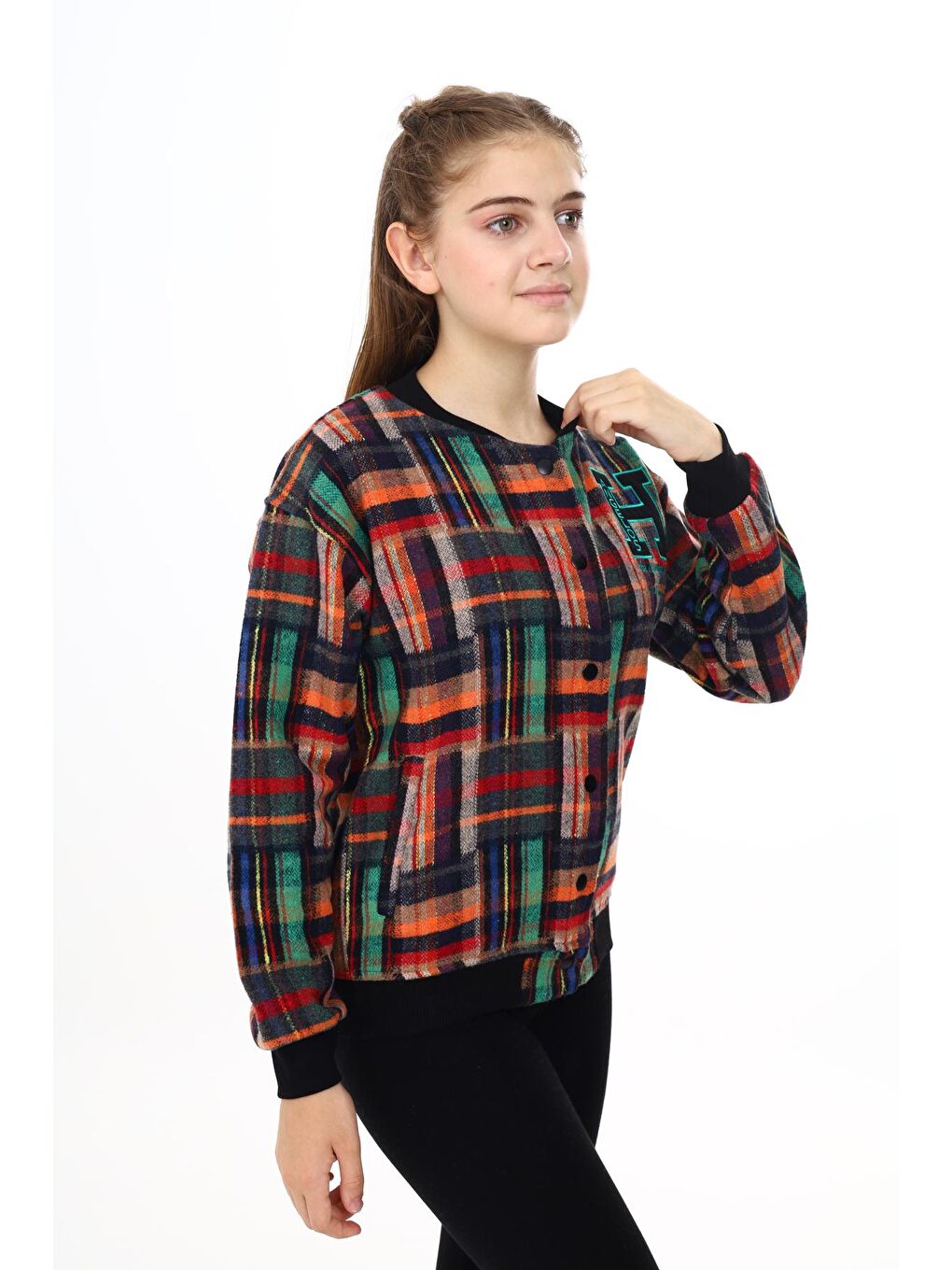 Siyah Kız Çocuk Kolej Tarz Kaşe Ceket 7 -13 Yaş Lx286-2