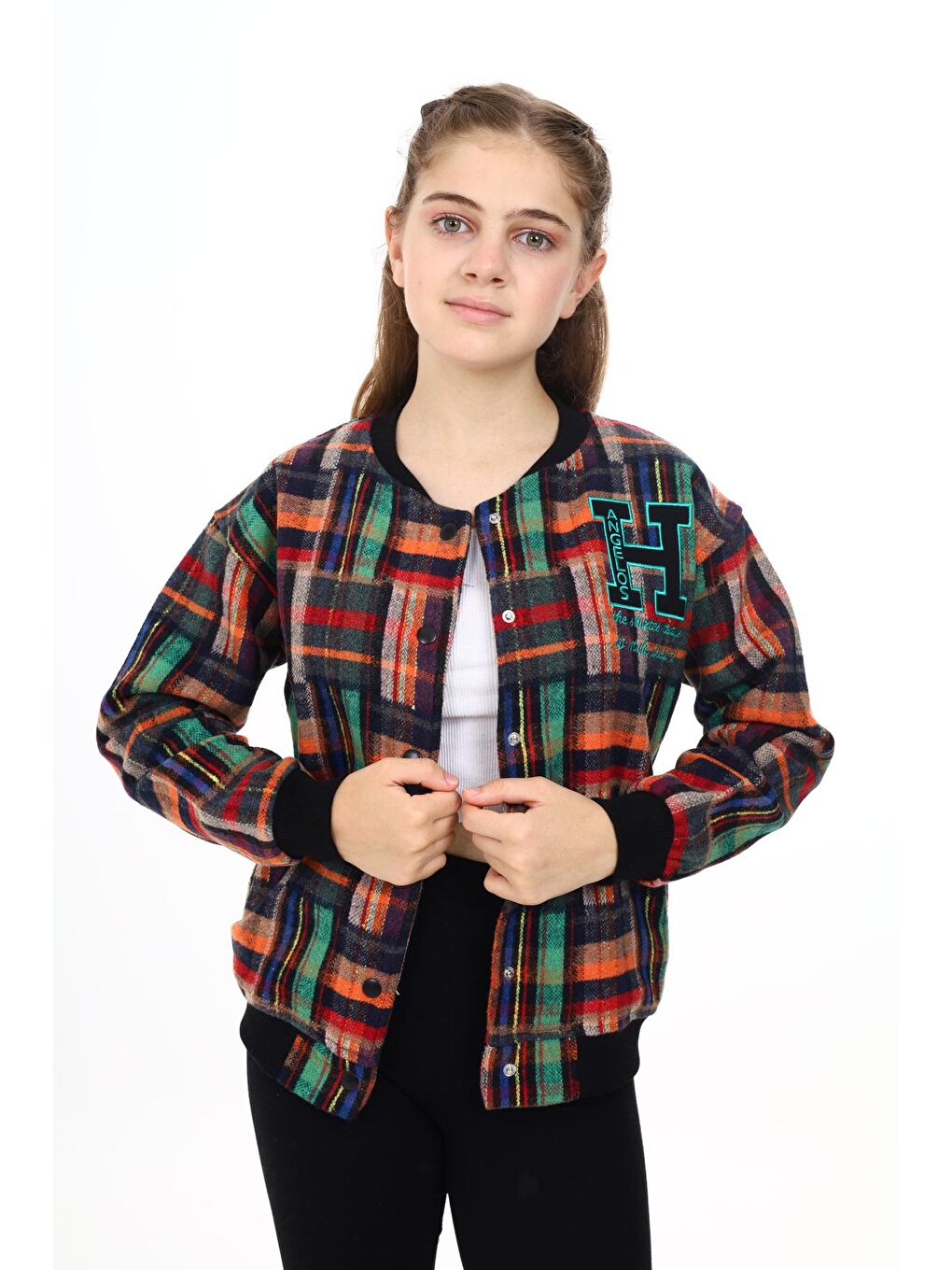 Siyah Kız Çocuk Kolej Tarz Kaşe Ceket 7 -13 Yaş Lx286-3