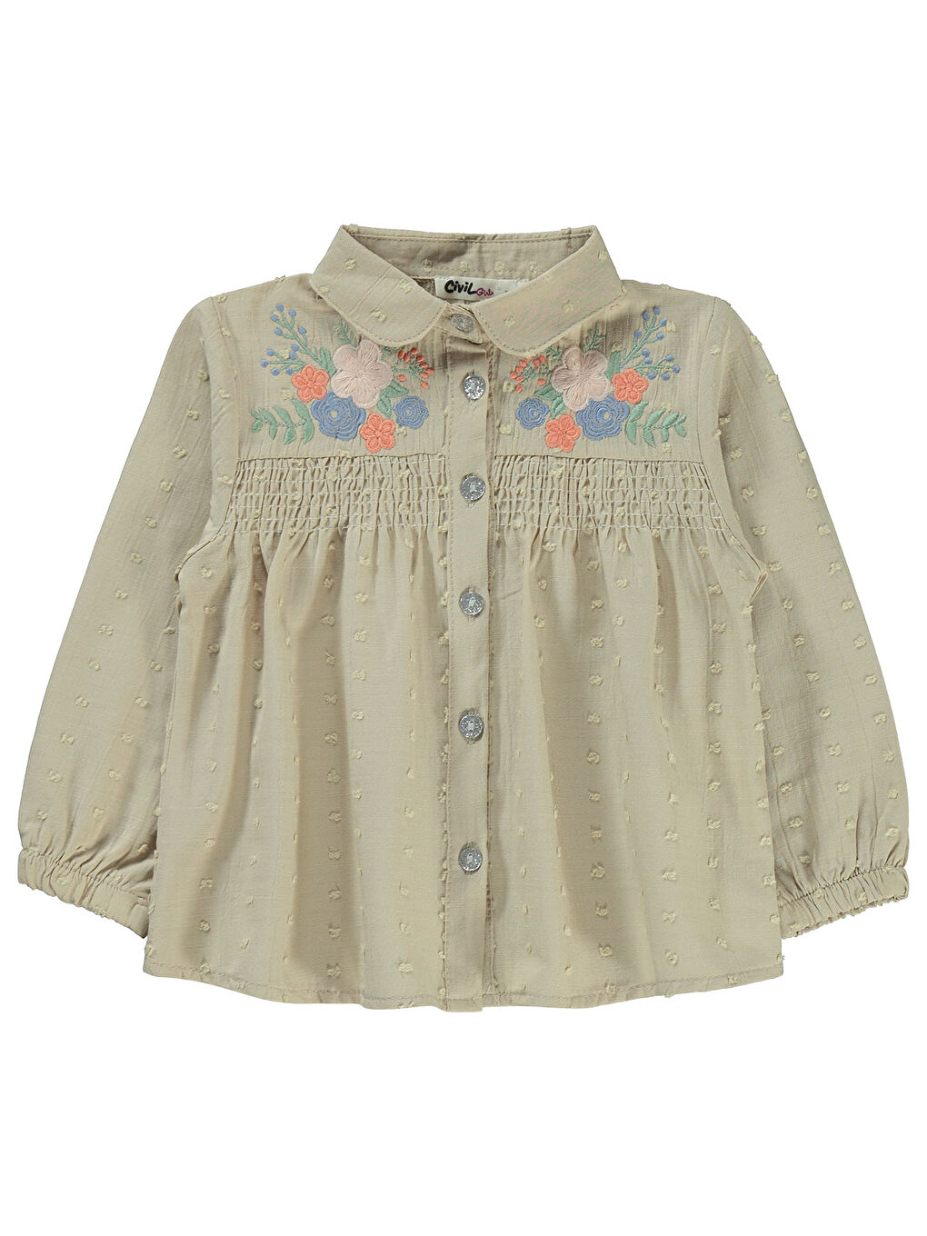Girls Kız Çocuk Gömlek 2-5 Yaş Bej