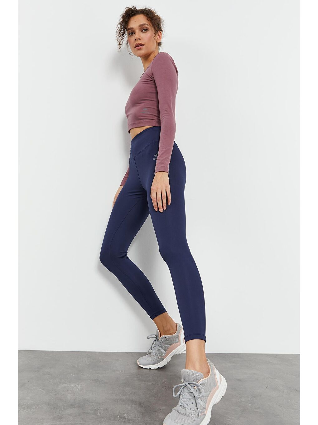 İndigo Yüksek Bel Streç Slim Fit Dar Paça Kadın Tayt - 94545