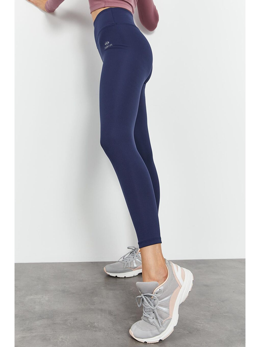 İndigo Yüksek Bel Streç Slim Fit Dar Paça Kadın Tayt - 94545-3