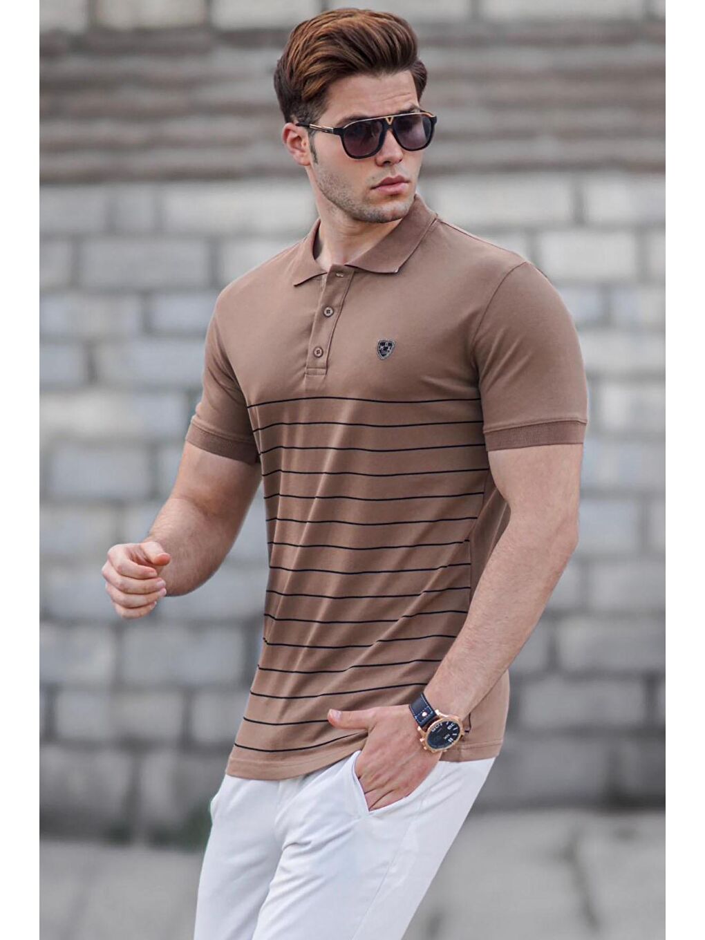 Kahverengi Polo Yaka Erkek Tişört 5238