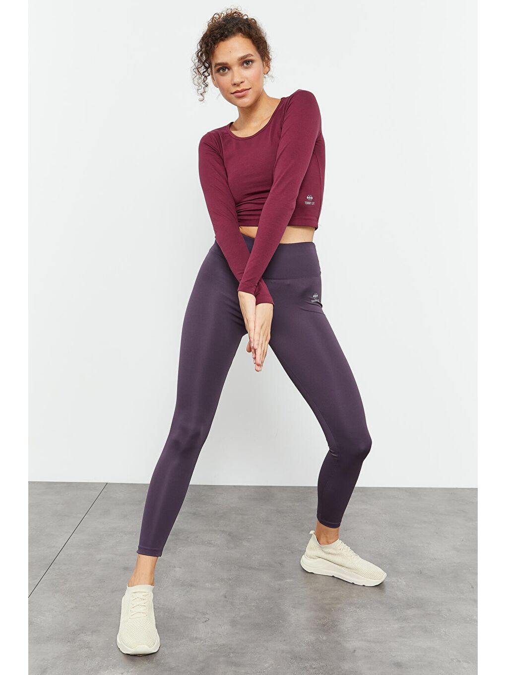 Mor Yüksek Bel Streç Slim Fit Dar Paça Kadın Tayt - 94545-4