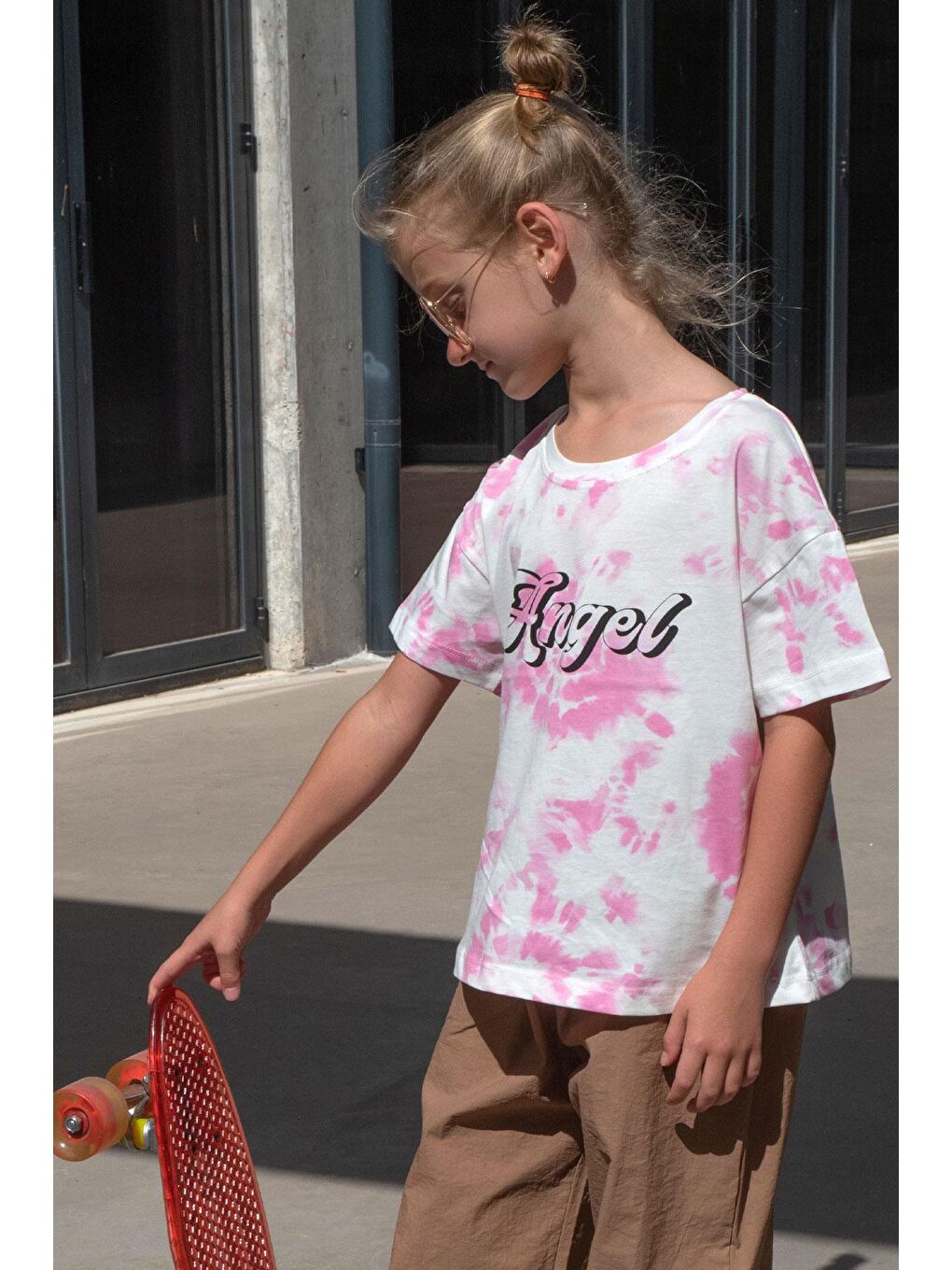 Kız Çocuk Tişört Yazı Baskılı Beyaz (8-14 Yaş)-1