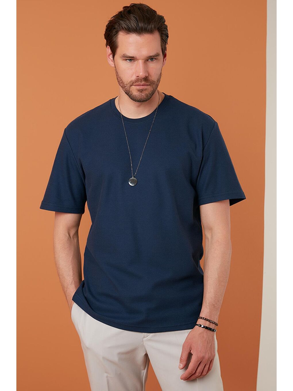 İndigo Regular Fit Bisiklet Yaka Pamuklu Tişört 5902363