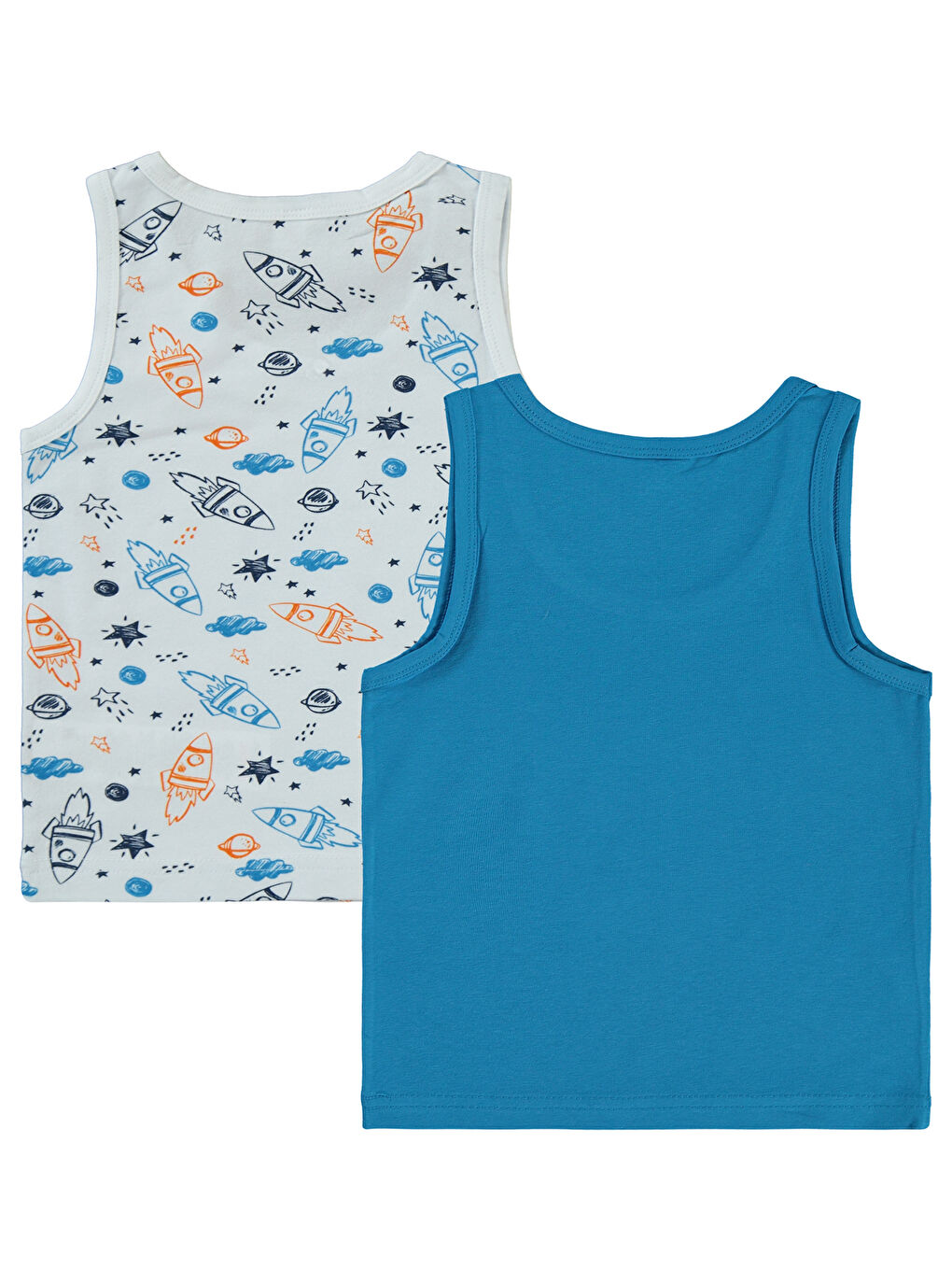 Boys Erkek Çocuk 2'li Atlet Set 2-10 Yaş Mavi-2