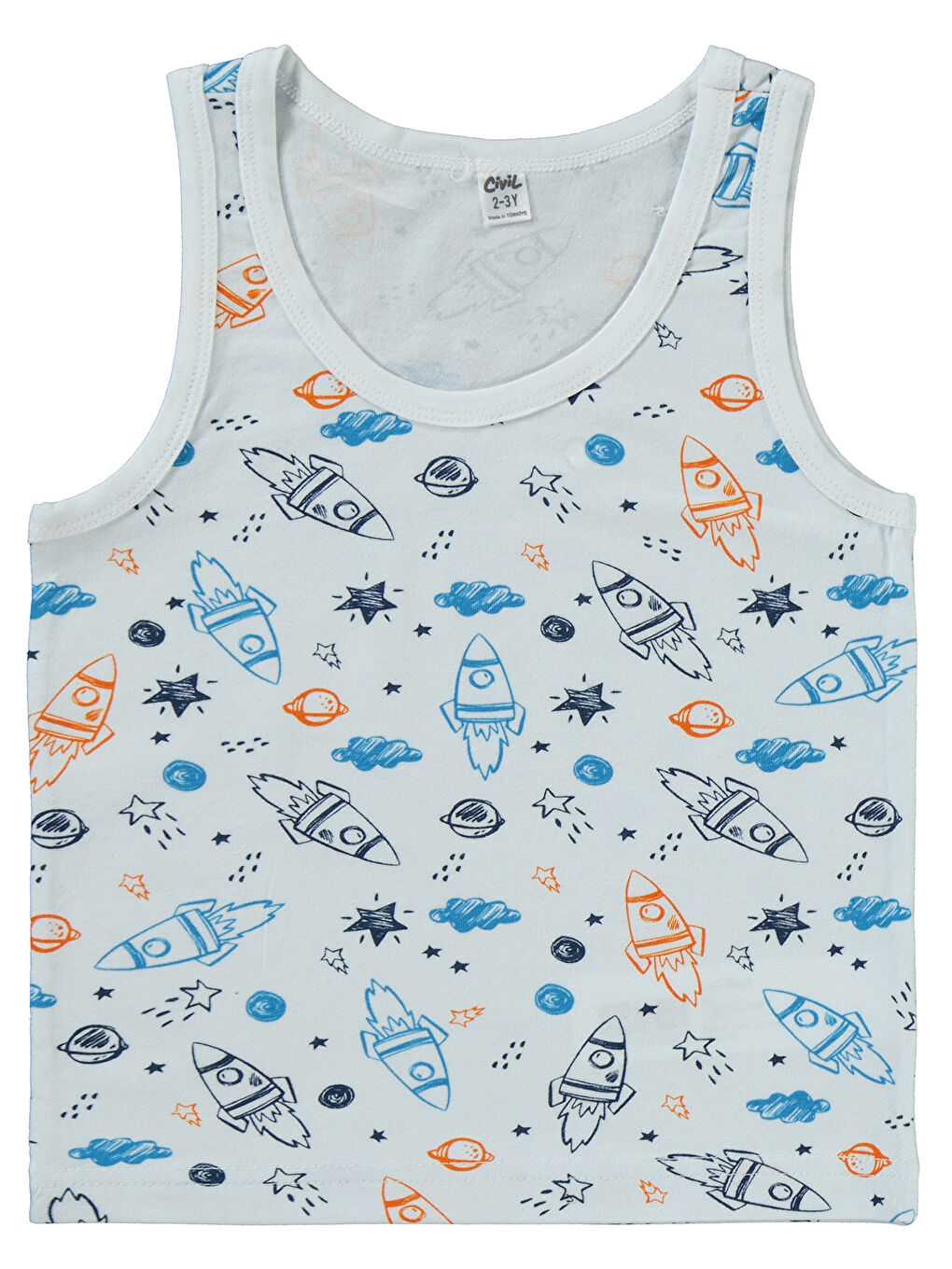 Boys Erkek Çocuk 2'li Atlet Set 2-10 Yaş Mavi-1