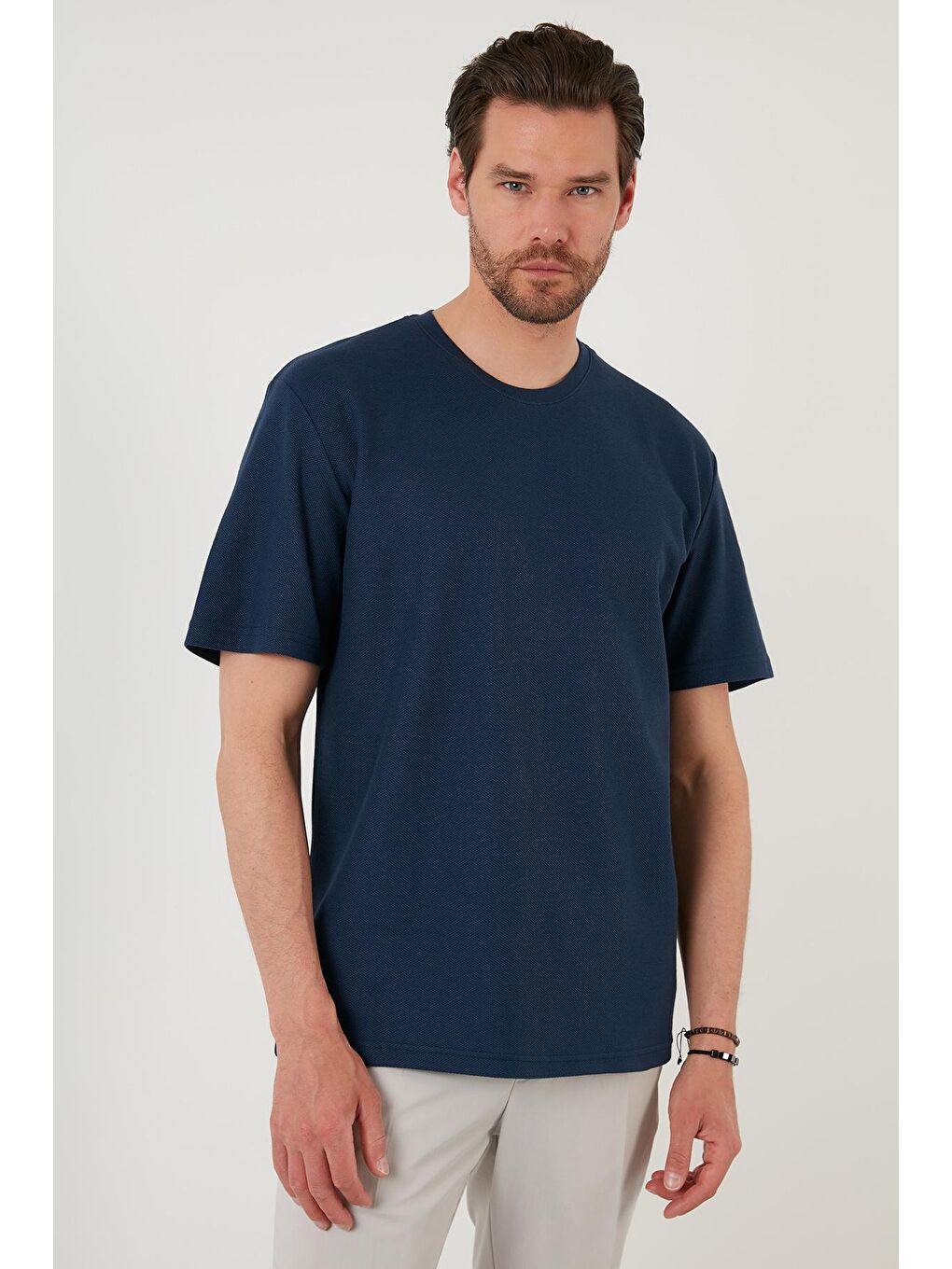 İndigo Regular Fit Bisiklet Yaka Pamuklu Tişört 5902363-1