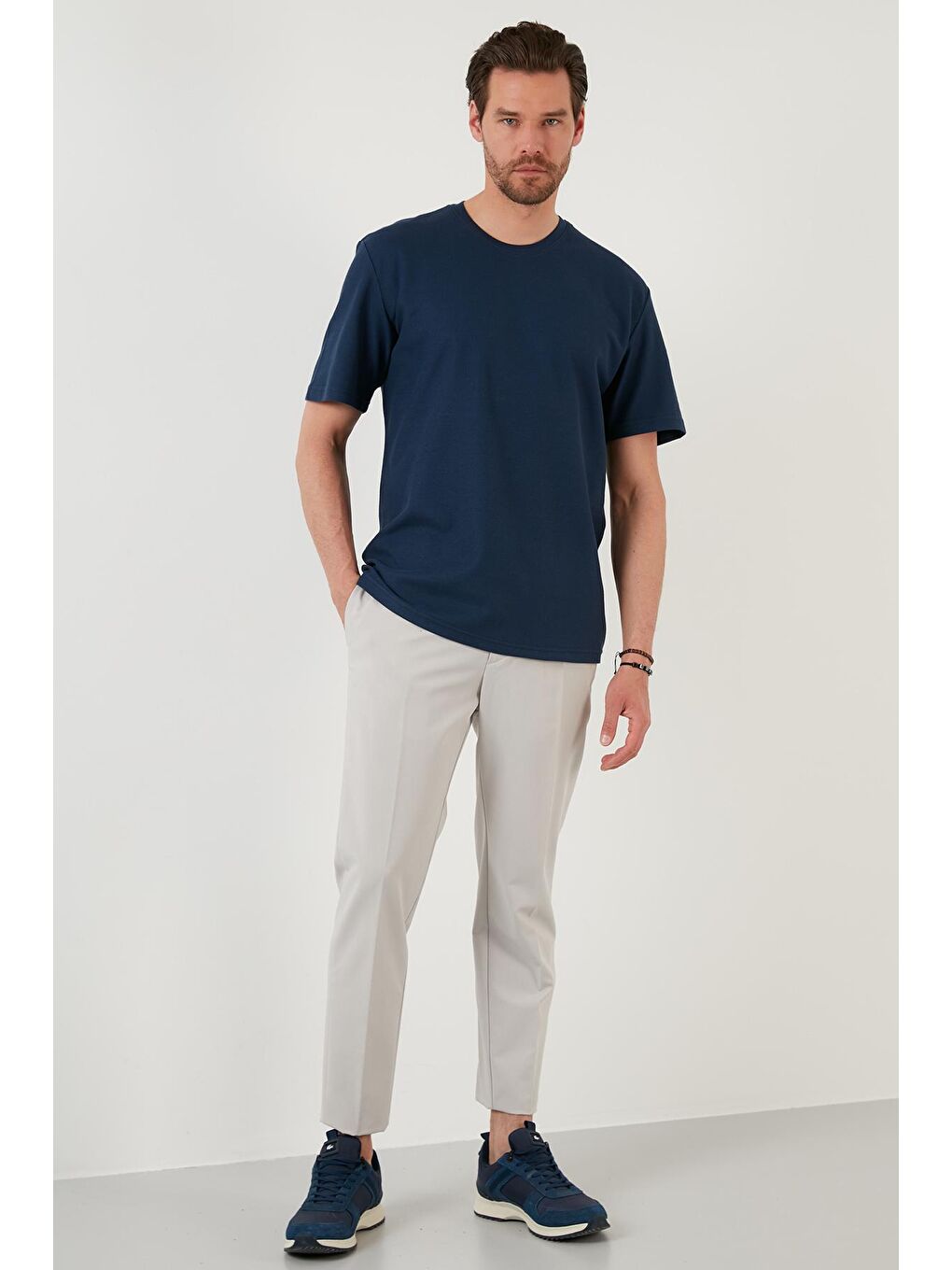 İndigo Regular Fit Bisiklet Yaka Pamuklu Tişört 5902363-2