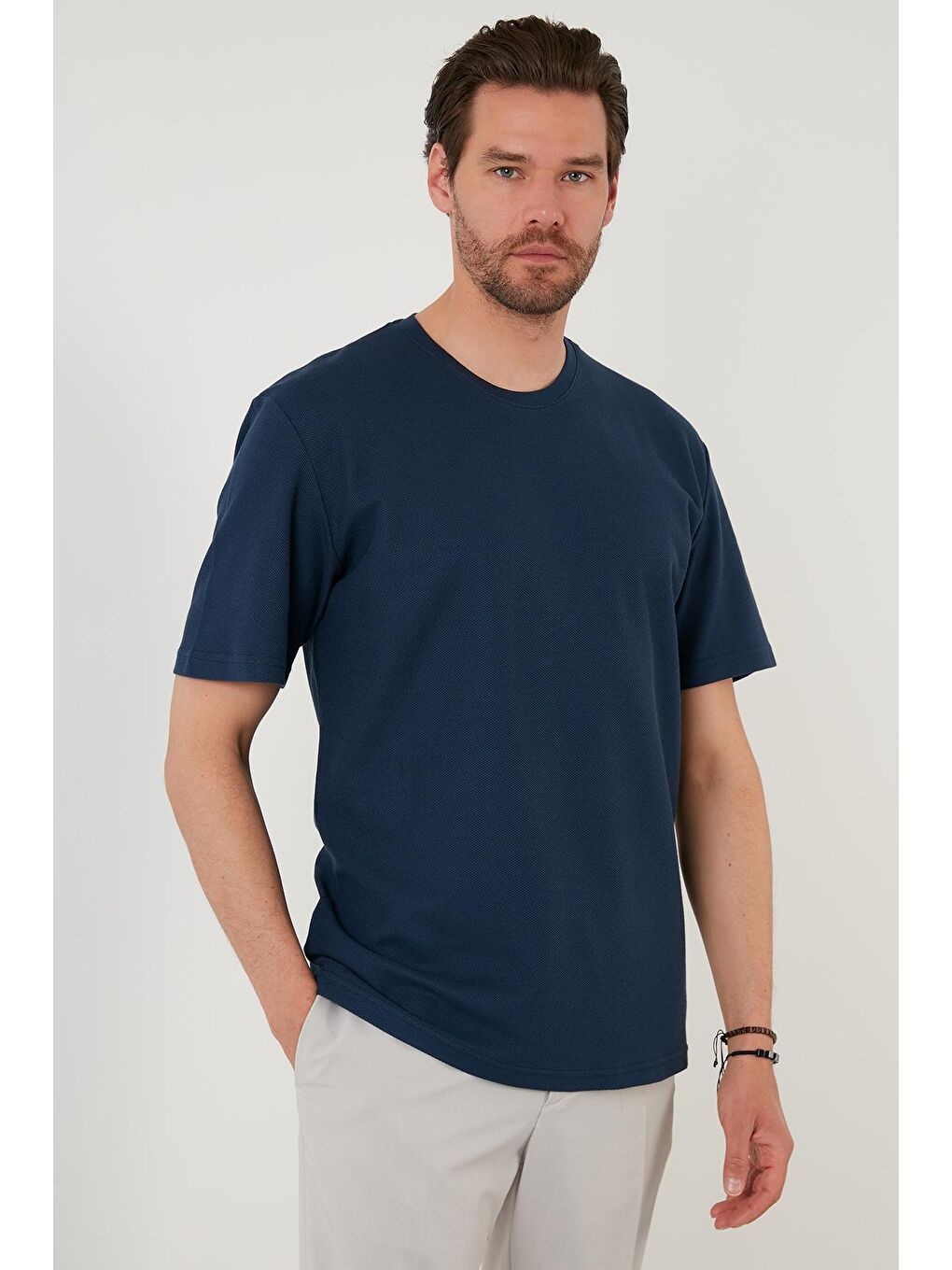 İndigo Regular Fit Bisiklet Yaka Pamuklu Tişört 5902363-3