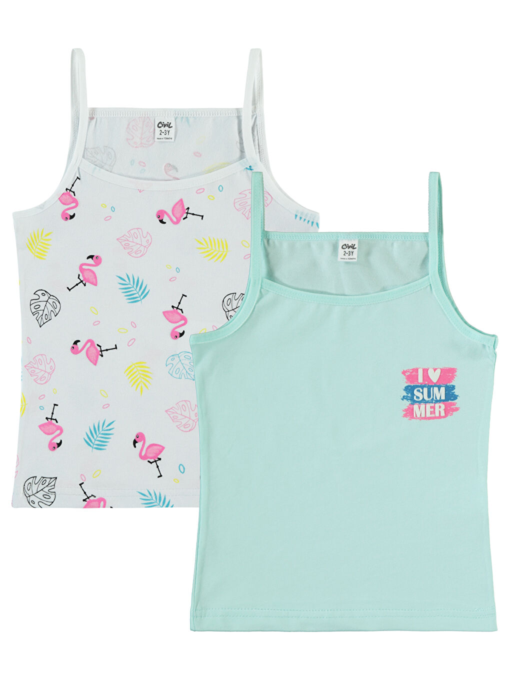 Yeşil Girls Kız Çocuk 2'li Atlet Set 2-10 Yaş Mint