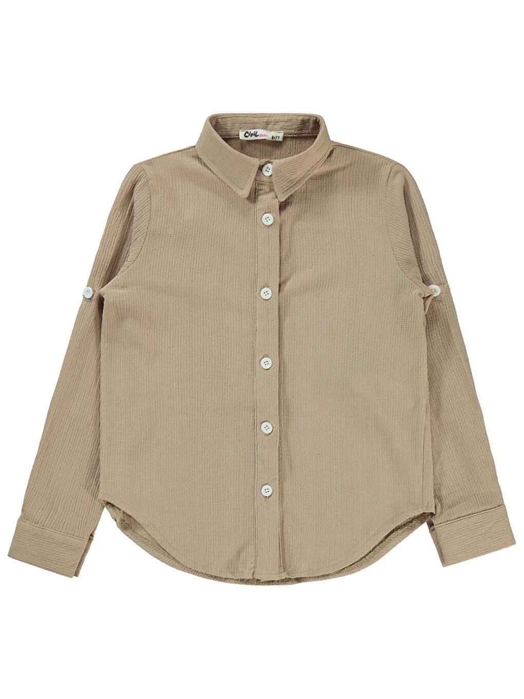 Girls Kız Çocuk Gömlek 6-9 Yaş Açık Bej-1