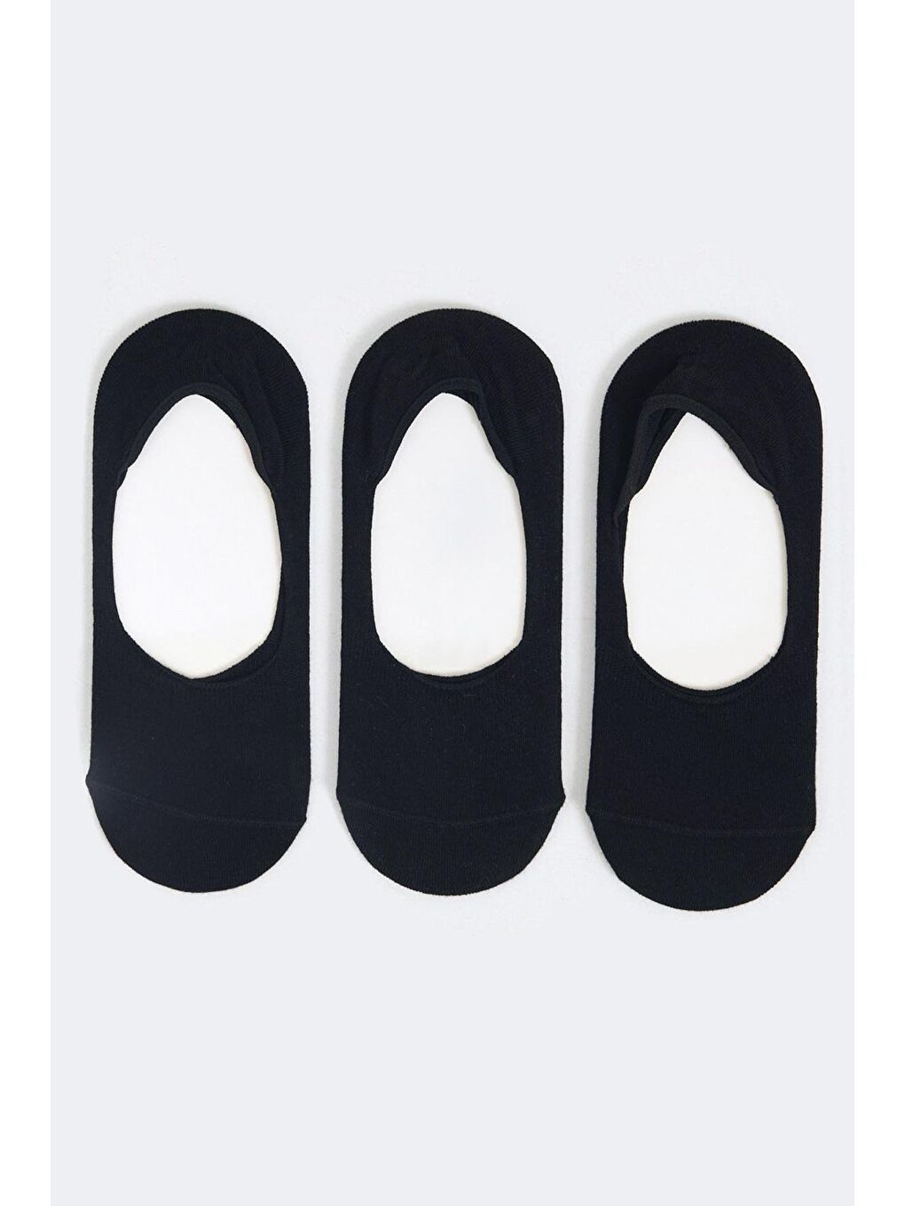 3'lü Paket Kadın Basic Görünmez Çorap Siyah/Siyah/Siyah