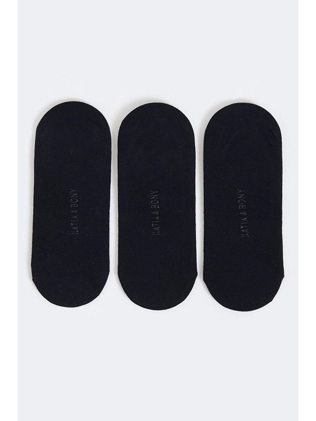 3'lü Paket Kadın Basic Görünmez Çorap Siyah/Siyah/Siyah-1