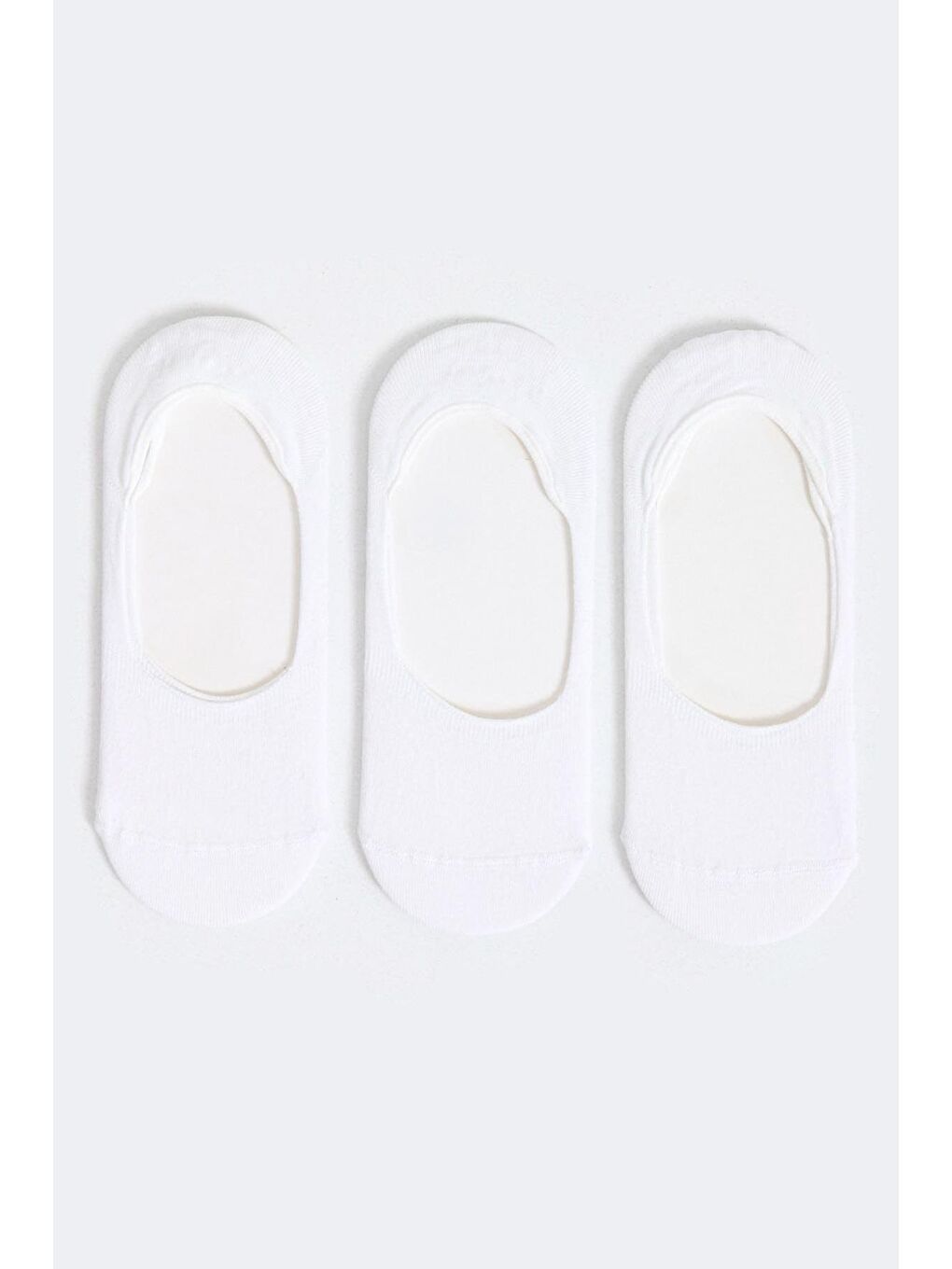 3'lü Paket Kadın Basic Görünmez Çorap Beyaz/Beyaz/Beyaz