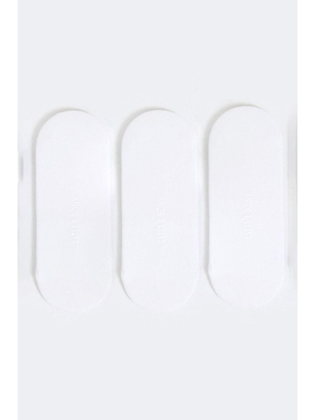 3'lü Paket Kadın Basic Görünmez Çorap Beyaz/Beyaz/Beyaz-1