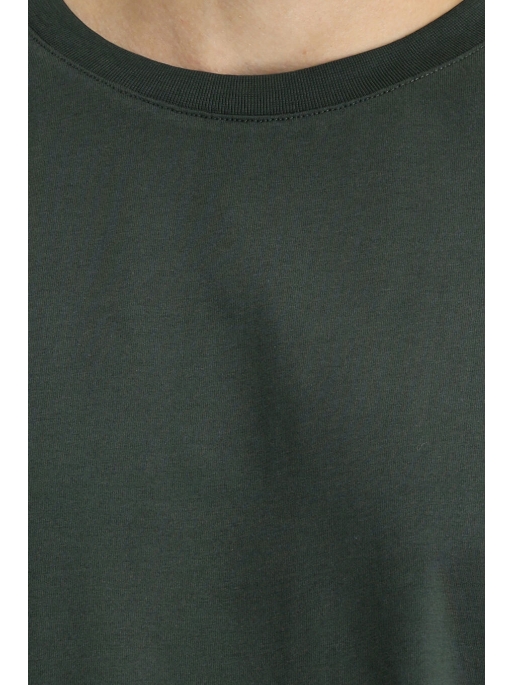 Antrasit Bisiklet Yaka Oversize Süprem Pamuk Tişört-5