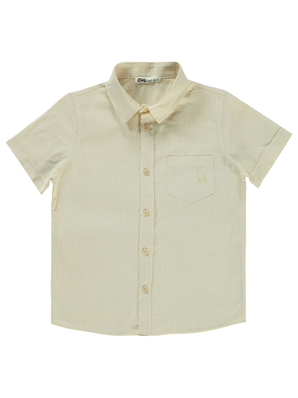 Bej Boys Erkek Çocuk Gömlek 6-9 Yaş Fil Dişi