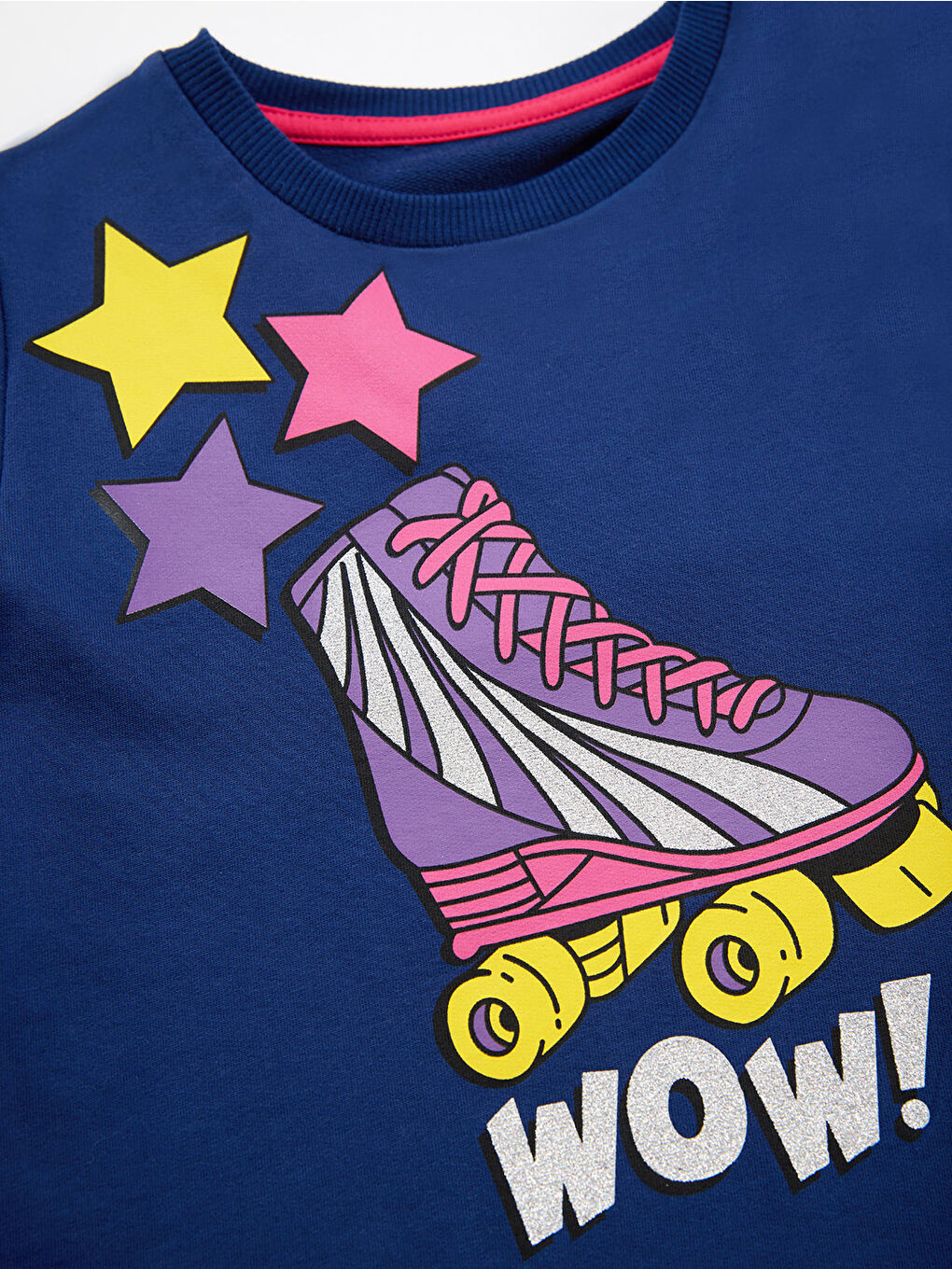 Karışık Wow Paten Kız Çocuk Lacivert Pembe Elbise-4