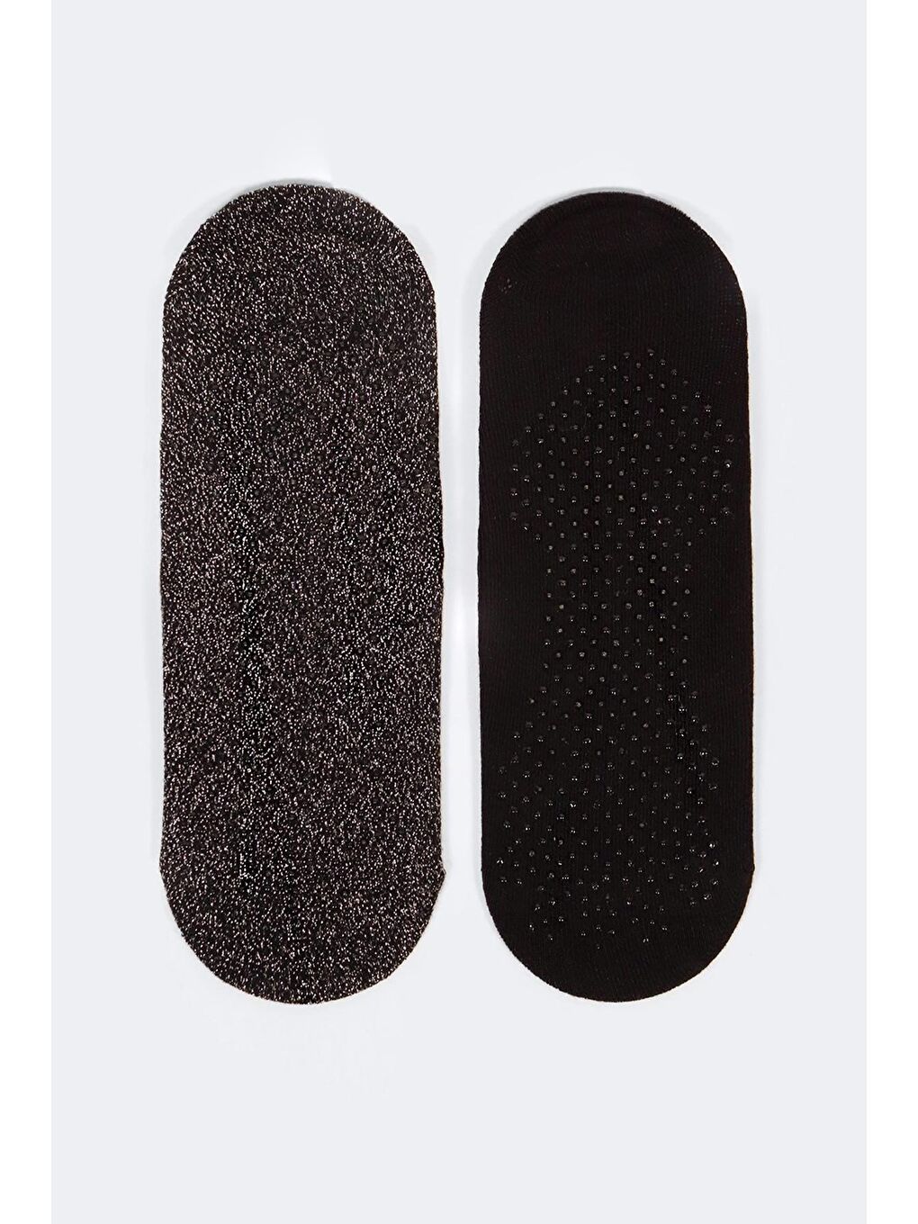 2'li Paket Asta Yoga Kadın Çorap Siyah / Simli Siyah-1