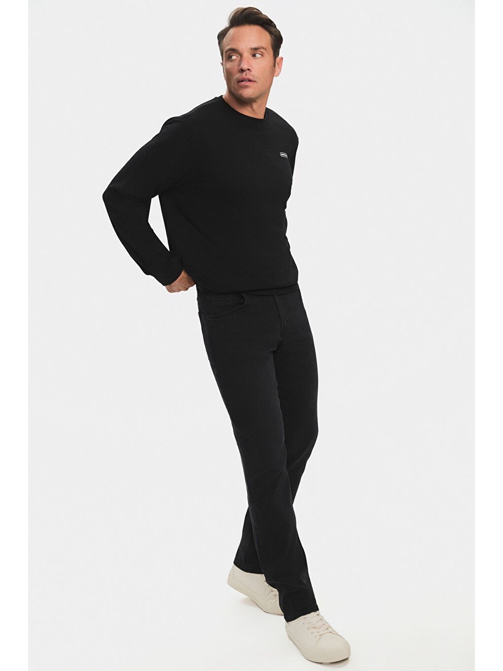 Siyah Erkek Regular Fit Denim Jean Pantolon-1