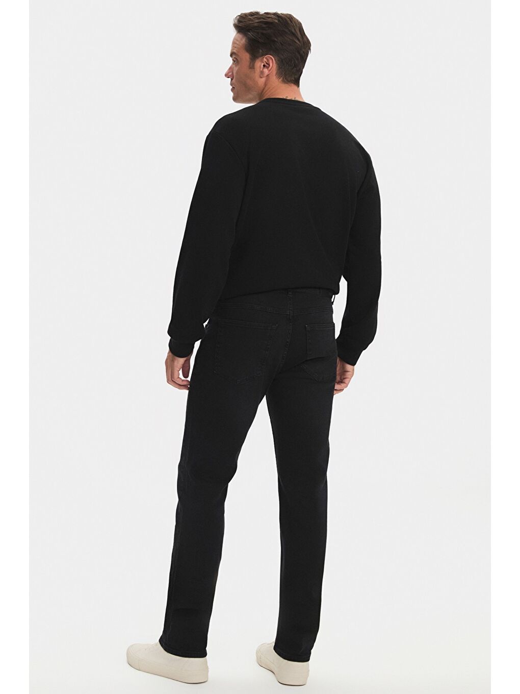 Siyah Erkek Regular Fit Denim Jean Pantolon-4