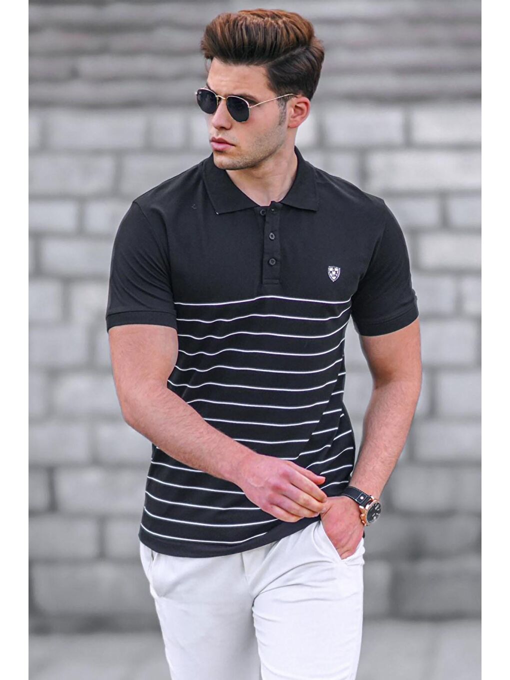 Siyah Polo Yaka Erkek Tişört 5238