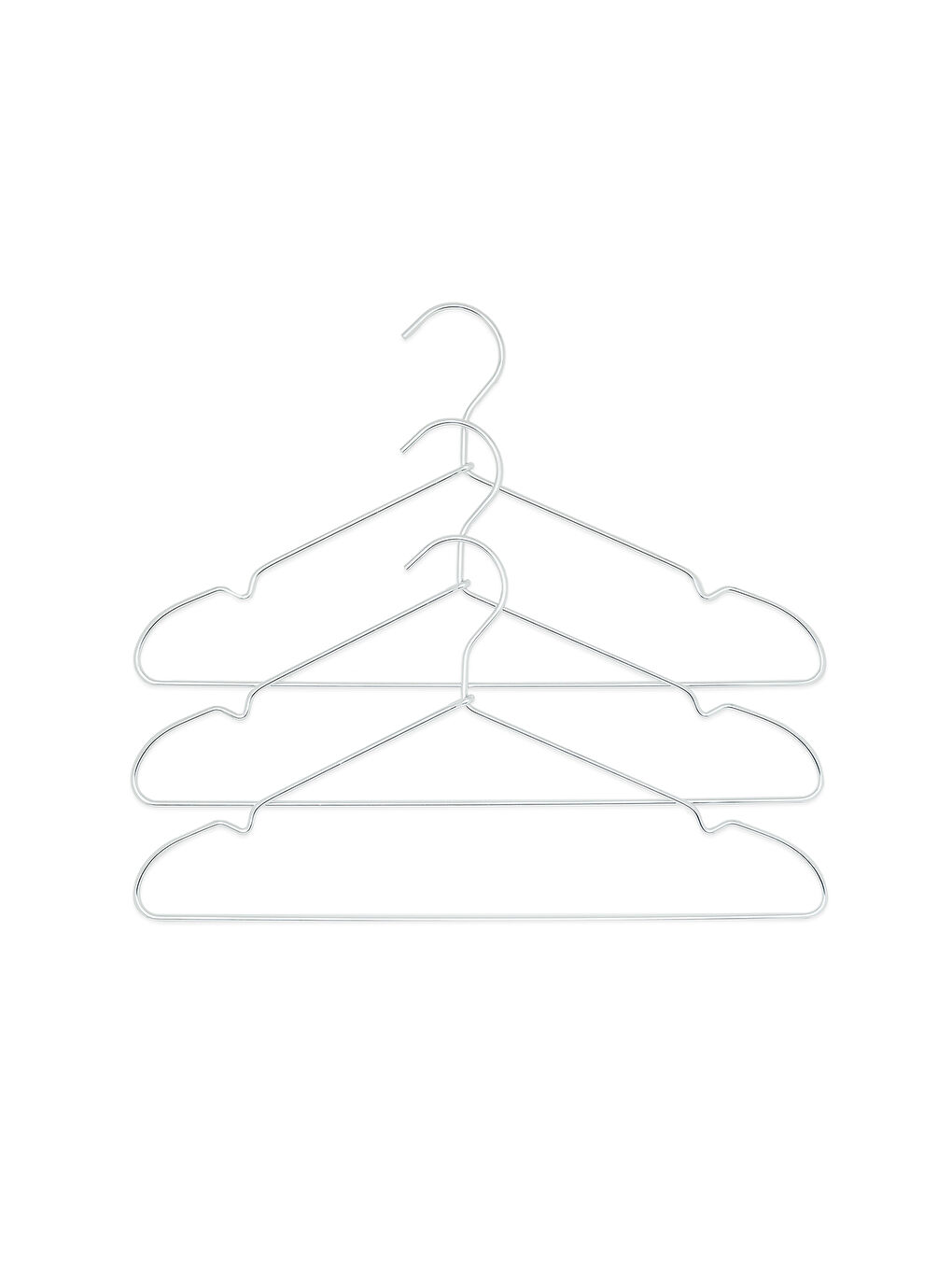 Gri 3'lü Gümüş Renk Metal Giysi Askısı 22 x 41 x 0.4 cm-4