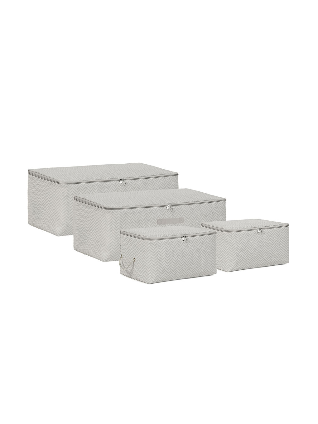 4'lü Gri Balıksırtı Hurç Set-1