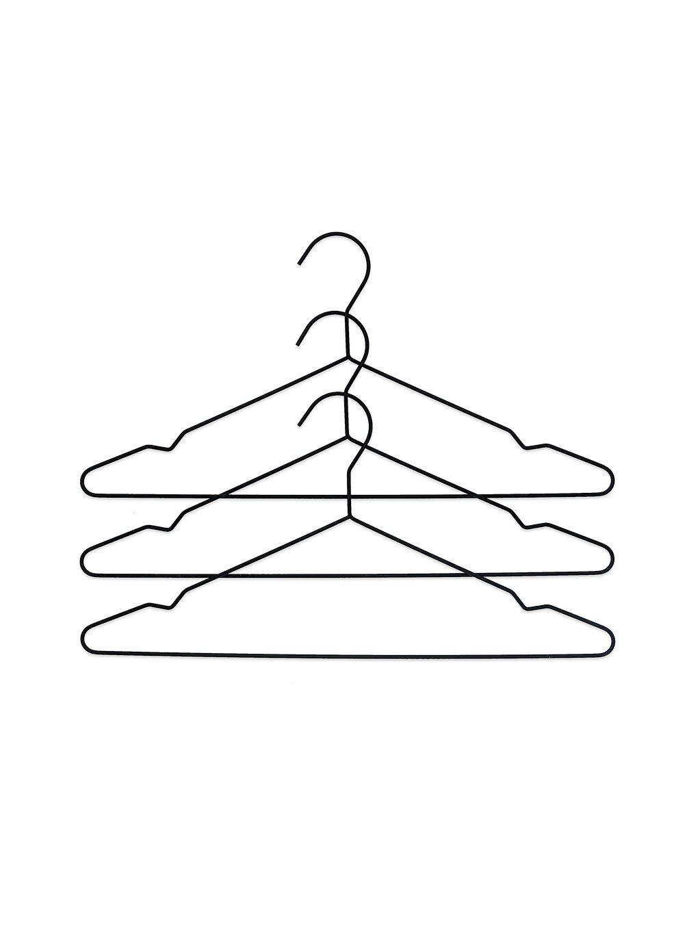 3'lü Mat Siyah Renk Kauçuk Kaplamalı Metal Giysi Askısı 20.50 x 42 x 0.3 cm-4