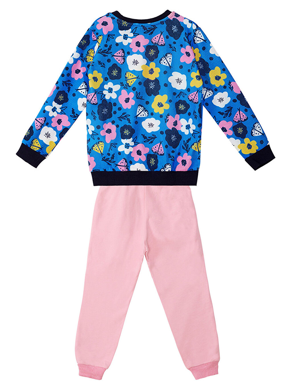 Karışık Çiçekli Kız Çocuk Eşofman Altı Takım-3