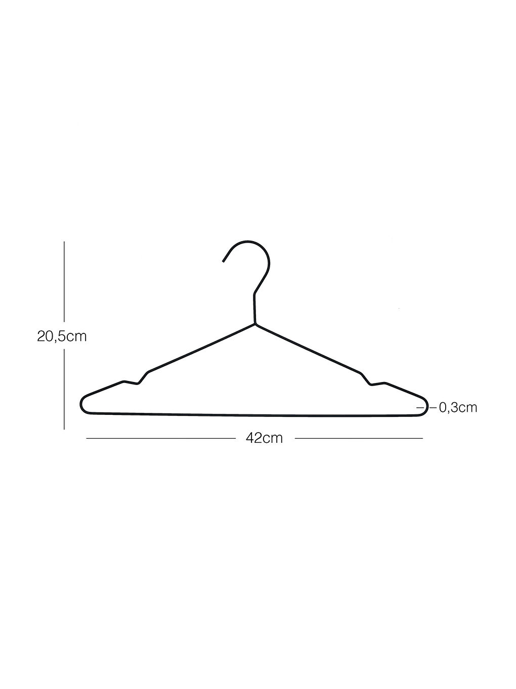 3'lü Mat Siyah Renk Kauçuk Kaplamalı Metal Giysi Askısı 20.50 x 42 x 0.3 cm-5