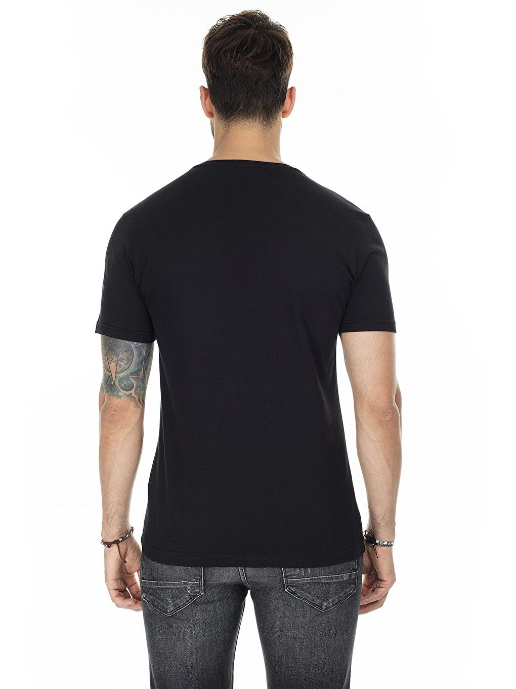 Siyah Basic Bisiklet Yaka Slim Fit 2 Pack Tişört 5722512O2-2