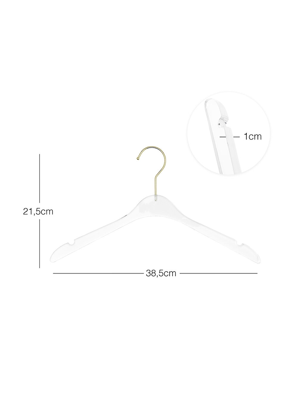 Renksiz 2'li Şeffaf Akrilik Giysi Askısı 21.5 x 38.5 x 1 cm-1