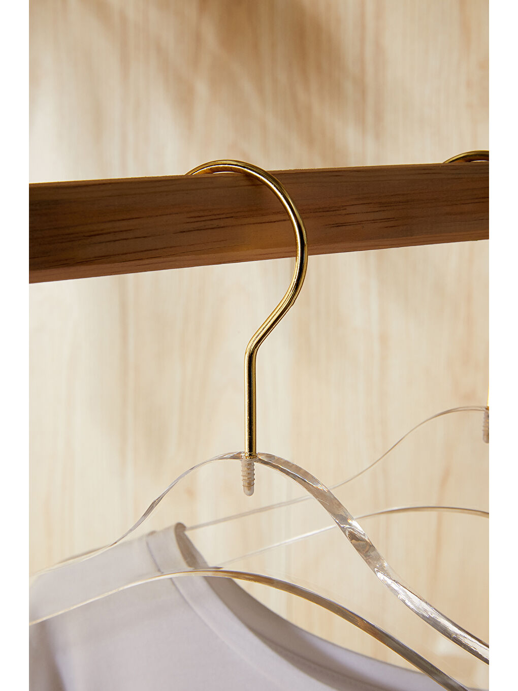 Renksiz 2'li Şeffaf Akrilik Giysi Askısı 21.5 x 38.5 x 1 cm-4