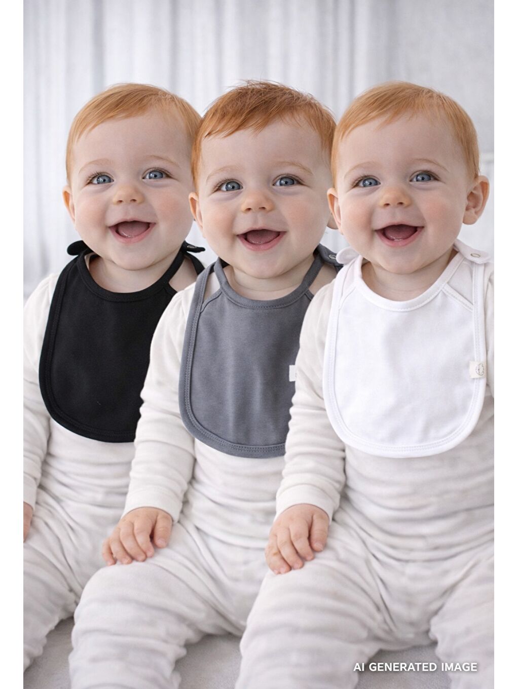 3'lü Biyeli Bebek Önlüğü 0-3 Ay