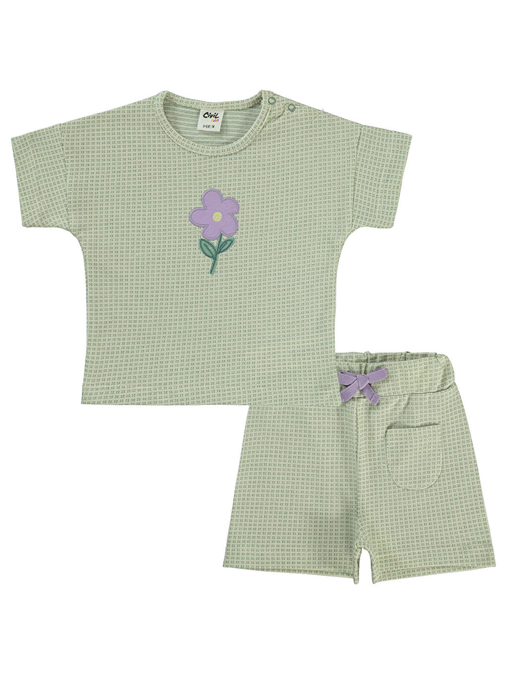 Baby Kız Bebek Şortlu Takım 6-18 Ay Çağla Yeşili