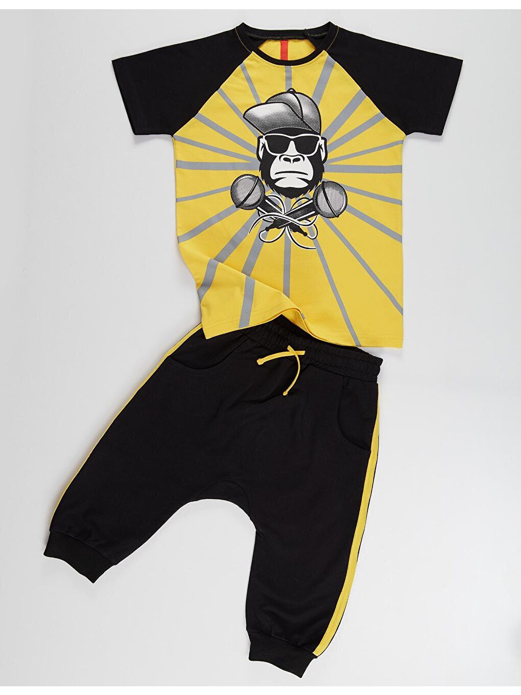Karışık Dj Ape Erkek Çocuk Tişört Kapri Şort Takım-2