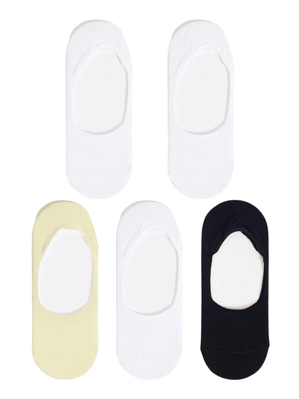 Karışık Kadın Çok Renkli Basic 5'li Görünmez Babet Çorap