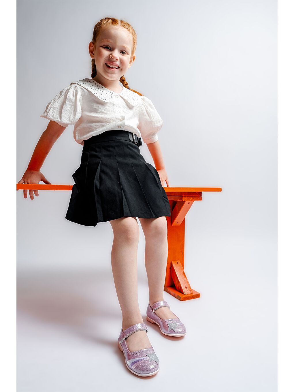 Pembe Kız Çocuk Pudra Yıldızlı Günlük Babet