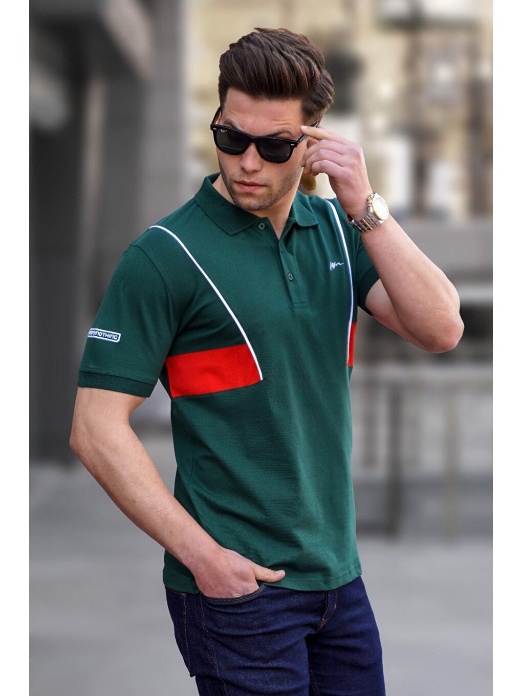 Yeşil Polo Yaka Erkek Tişört 5243