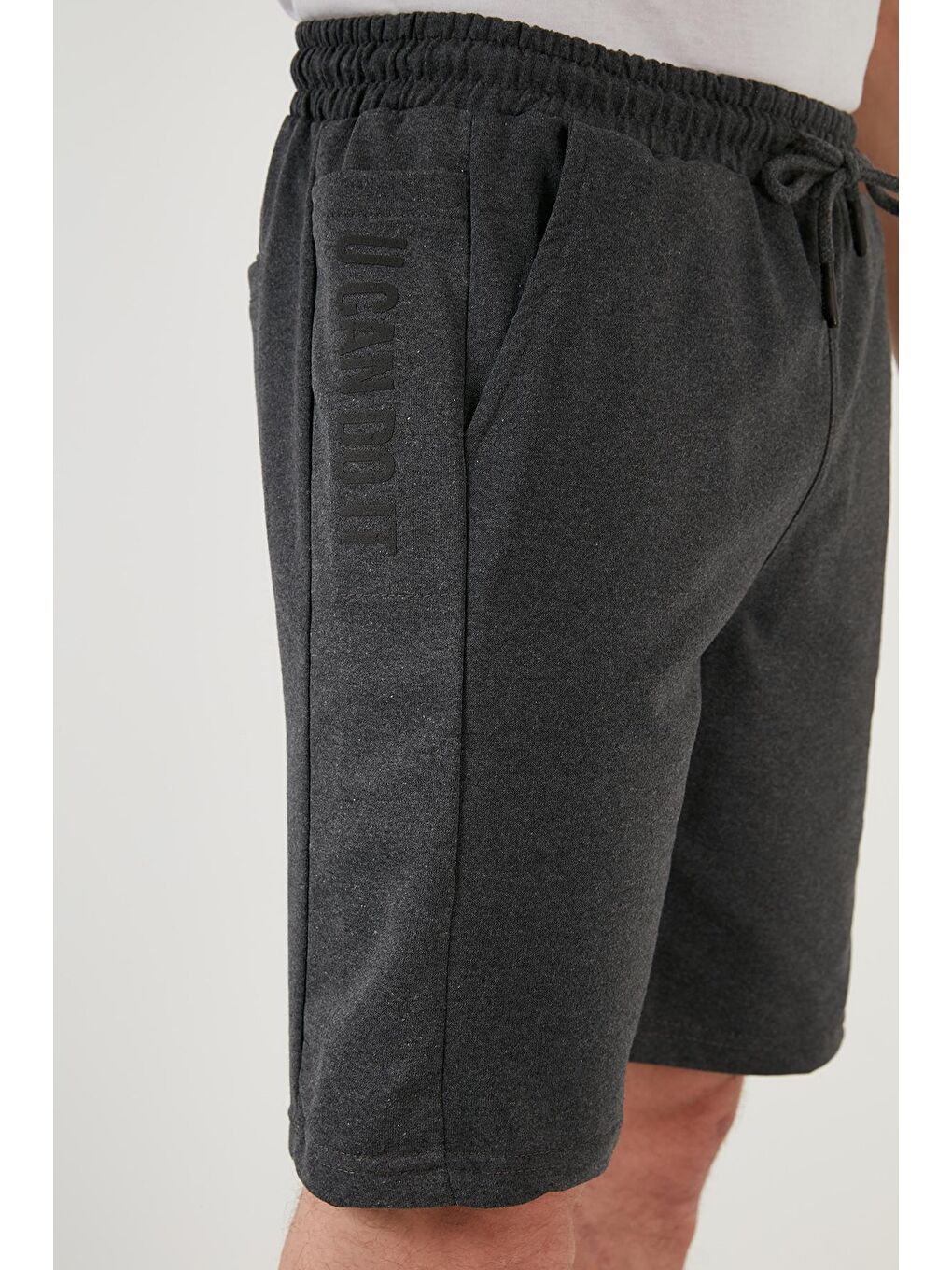 Antrasit Pamuklu Elastik Bel Bantlı Cepli Şort 568B801-4