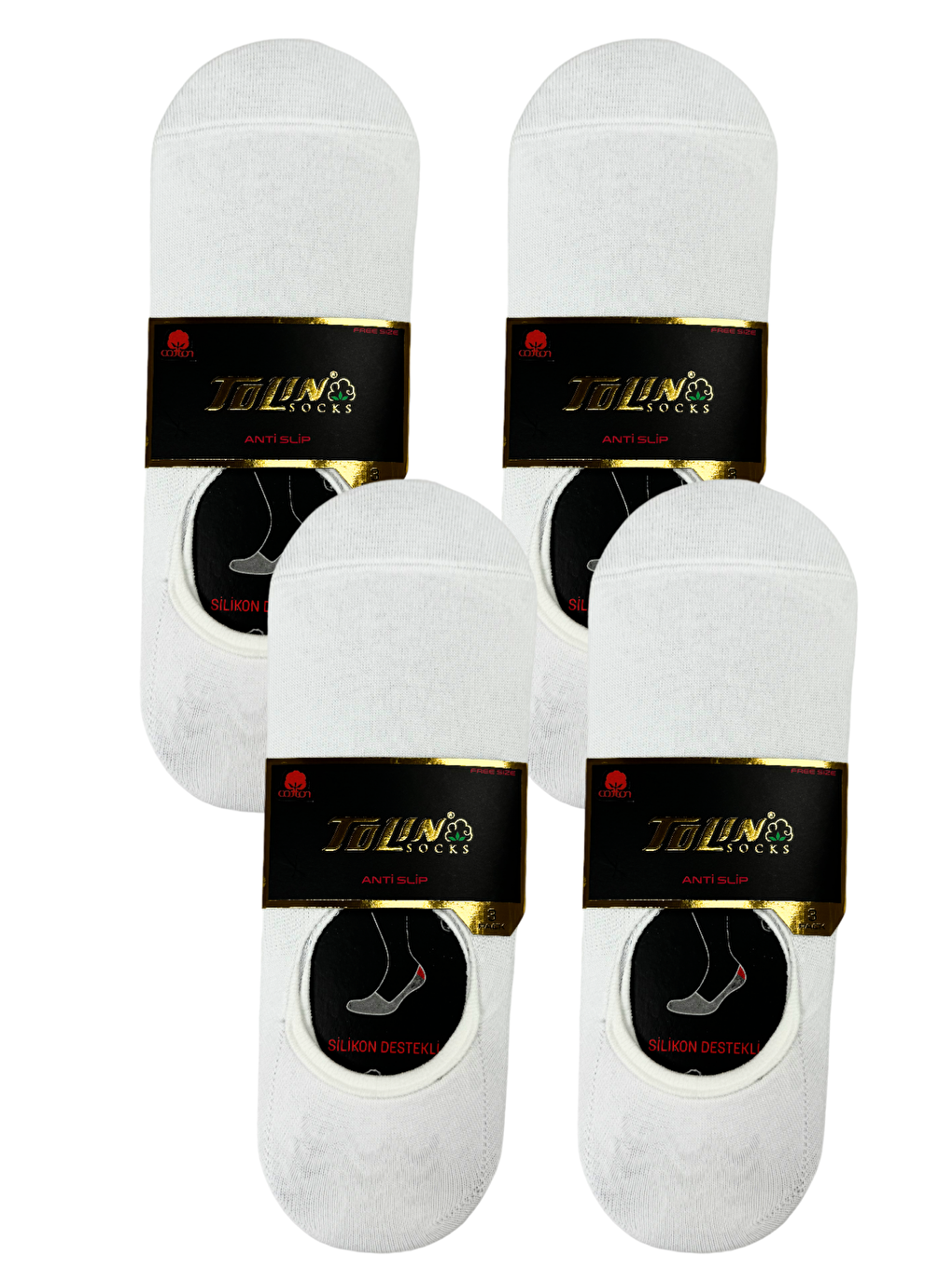 Karışık Erkek 12 li Beyaz Penye Babet Çorap Seti Kaymaz Topuklu Görünmez 10100